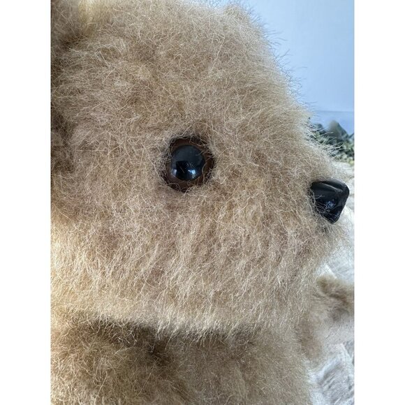 17” Vintage Mohair Jointed Teddy Bear‎ Suede Leather Pads Plastic Nose Blonde - Picture 7 of 8